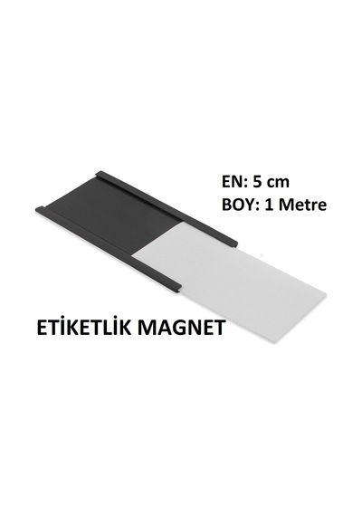 Kanallı Etiketlik Şerit Mıknatıs Magnet, 5Cm Raf Mıknatısı