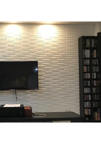 Nw55 Beyaz Opak Kendinden Yapışkanlı Duvar Paneli 3D Duvar Kağıdı N11.1574