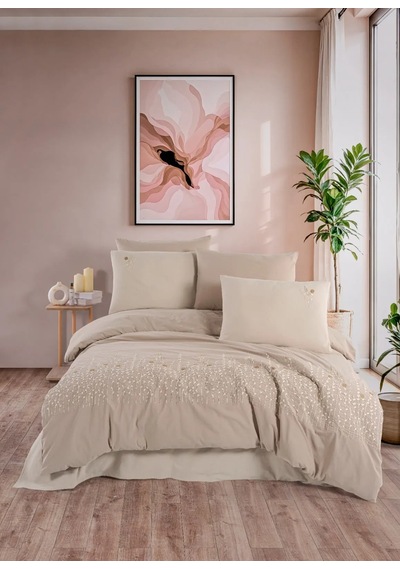 Punç Nakışlı Diamond Series Nevresim Takımı Çift Kişilik Ve Oda Kokusu  Kutulu Diva-cappucino