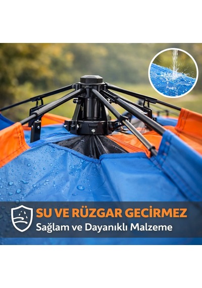Büro Ev Ofis Kamp Keyfi İçin 250x250x165cm 5kişilik Otomatik Kurulum Sızdırmaz Doğa Çadırı Diğer