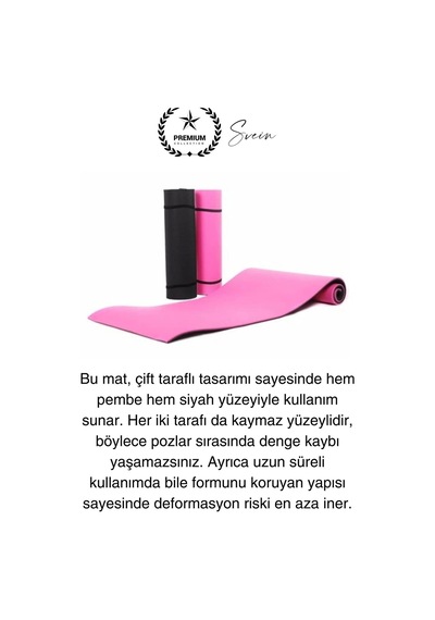Premium 180 Cm Çift Taraflı Kaymaz Yoga Meditasyon Minderi Taşıma Askılı Rahat Su Geçirmez Mat Diğer Çok Renkli