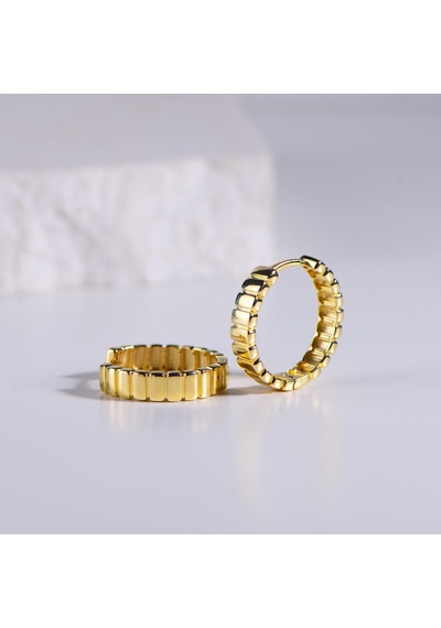 Goldkupe 14 Ayar Altın Dilim Halka Küpe 5,75 Gr-6422