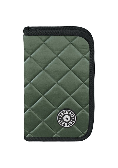Jacbag Cover Soft-sert Kapaklı Ayraçlı Kapitone Kalem Kutusu Cover Soft-haki renkli
