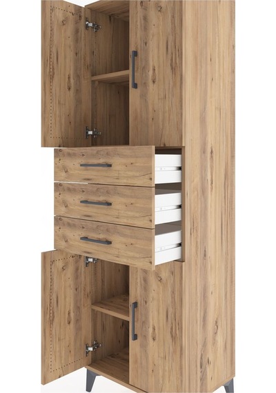 Hyperion Dolap 3 Raflı 3 Çekmeceli 4 Kapaklı 60x44x195 Çam-çam Çam Hyperion Dolap 3 Raflı 3 Çekmeceli 4 Kapaklı 60x44x195 Çam-çam Çam