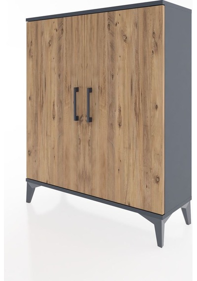 Arges Şifonyer 2 Raflı 2 Kapaklı 88x30x106 Antrasit-çam Antrasit