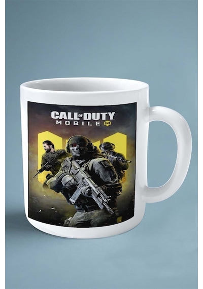 Call Of Duty Oyun Baskılı Kupa Bardak Çift Taraflı Kişiye Özel Model 22 Çok Renkli