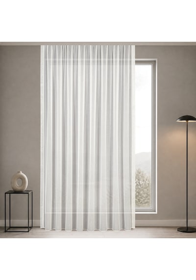 Gauze Fabric Design Lüks İpeksi Dokulu Simli Bambu Kırışmaz Ütü Gerektirmez Optik Beyaz 100 X 200 Normal Pile 1 X 2.5 Yüksek Kaliteli Tül Perde