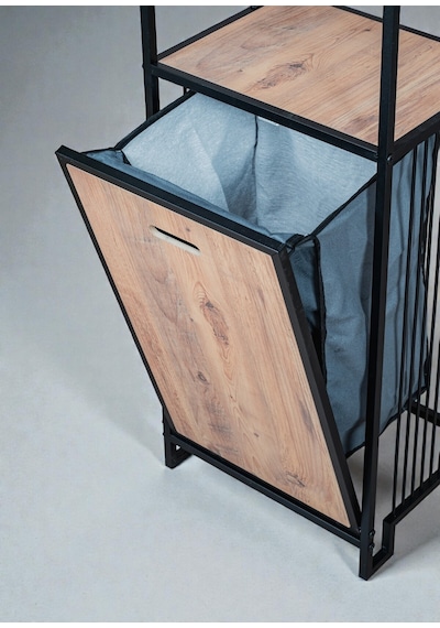Dekoratif Kirli Sepetli Banyo Dolabı Ahşap Raflı Metal Gövdeli 3 Raflı Çamaşır Sepeti Banyo Düzenleyici Organizer Siyah Dekoratif Kirli Sepetli Banyo Dolabı Ahşap Raflı Metal Gövdeli 3 Raflı Çamaşır Sepeti Banyo Düzenleyici Organizer Siyah