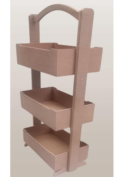 Hobi 90304 Raf Terek 3 Lü Geniş İç Hacimli Cnc Kesim Ahşap Mdf Ham El Yapım Diğer