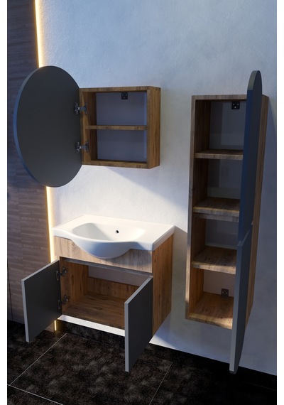 Erciyes 65 Cm Mdf Banyo Dolabı Seramik Lavabolu Oval Aynalı Havlu Dolaplı Modern Banyo Dolabı Atlantik-atrasit Gri Erciyes 65 Cm Mdf Banyo Dolabı Seramik Lavabolu Oval Aynalı Havlu Dolaplı Modern Banyo Dolabı Atlantik-atrasit Gri