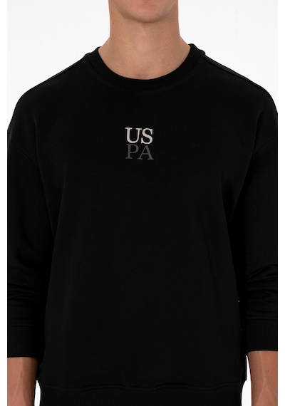 U.S. Polo Assn. Erkek Bisiklet Yaka Comfort Fit Siyah Basic Sweatshirt 50313760-VR046