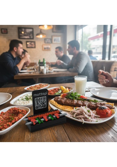 Qr Menü Standı Kebap / Dijital Menü Modern Stand,qr Menü Masaüstü Standı,karekod Menü,kafe Menü Standı 1 Adet