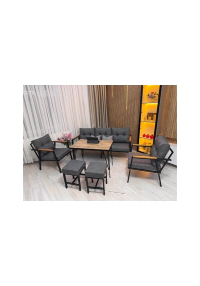 Houseart Lale Balkon, Bahçe - Cafe , Teras , Metal Kanepe Koltuk Takımı ,çay Seti 3+1+1+ 2 Puf Yemek Masası Gri Houseart Lale Balkon, Bahçe - Cafe , Teras , Metal Kanepe Koltuk Takımı ,çay Seti 3+1+1+ 2 Puf Yemek Masası Gri