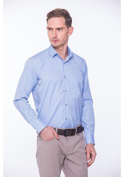 Fitmens Klasik Uzun Kol Premium Kalın Çizgili Hediye Kutulu Erkek Gömlek Fs-001266 - Mavi Beyaz-1433 MAVİ Fitmens Klasik Uzun Kol Premium Kalın Çizgili Hediye Kutulu Erkek Gömlek Fs-001266 - Mavi Beyaz-1433 MAVİ