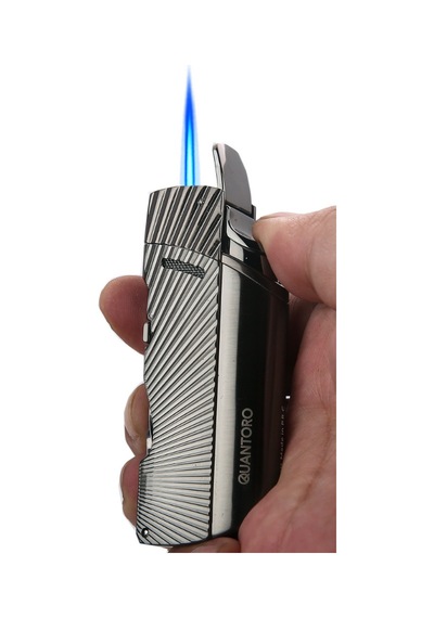 Quantoro Tek Torch Pürmüz Delicili/iğneli Gunmetal Metal Puro Çakmağı - Trz1187