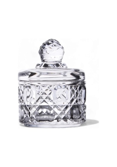 Lexroo Lüx Kristal Mini Cam Şekerlik & Cam Lokumluk, Kesme Cam Lüx Şekerlik 7.5cm 9.2cm - 06643 Çok Renkli