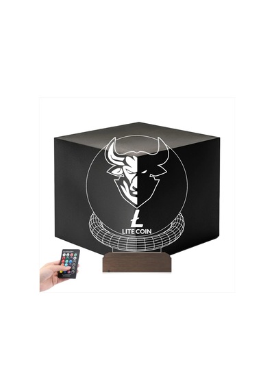 Luvivia Crypto Lite Ltc Coin Kripto Finans 3d Lamba - Masa Gece Lambası Şeffaf