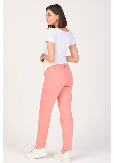 Busa Hamile Mom Fit Kot Pantolon Alt Karın Destekli Somon-somon