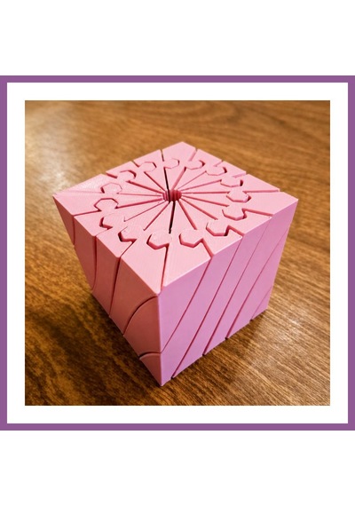 Bezos 3d Baskı Twisting Küp - Mekanik Dönen Bulmaca Küpü-pembe Rengaren