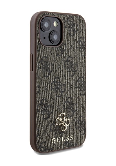 Apple Uyumlu iPhone 15 Kılıf Guess Lisanslı Magsafe Şarj Özellikli Small 4g Classic Kahverengi