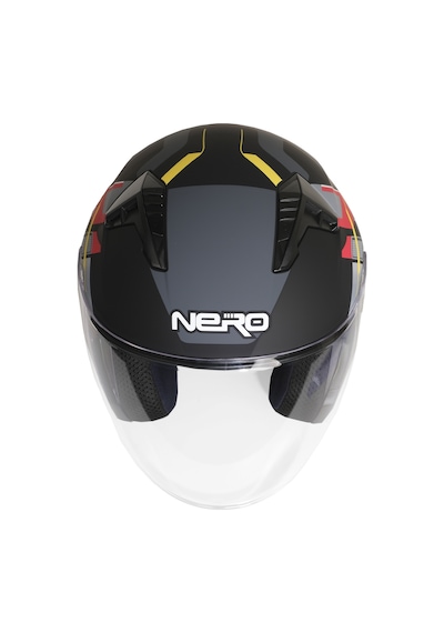 Gp Nero Mks006-mbc5r Şeffaf Vizörlü Motosiklet Yarım Kask Siyah Kırmızı