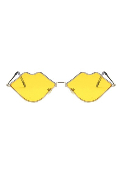 Sarı Dudak Gözlük Vintage & Retro Lip Shape Sun Glasses