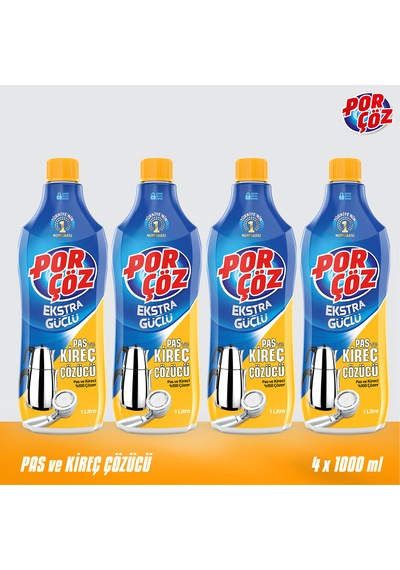 Porçöz Pas Ve Kireç Çözücü 1000 Ml X4 4'lü Set