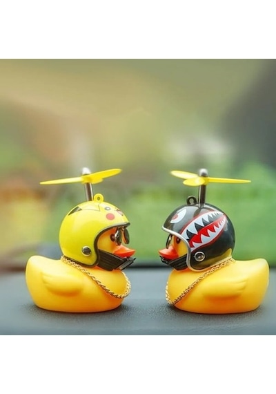 Pengfu Shop B Tarzı Sevimli Lastik Ördek Oyuncaklar Çocuk Oyuncakları Kask Tutkal Pervaneli Sarı Ördek Bebek Köpekbalığı Oyuncak Banyo Oyuncakları Araba Süsleri Odası Dekorasyonu Ogs7xj