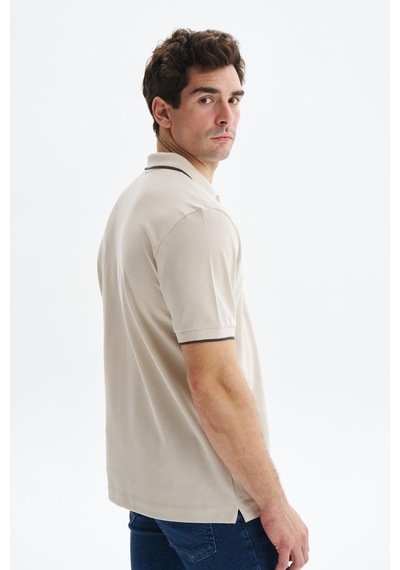 AR-MA Arma Erkek Regular Fit Basic % 100 Pamuk Pike Polo Yaka Tişört Y29374353902 Bej
