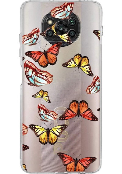 Xiaomi Poco X3 Pro İle Uyumlu 1mm Slim Fit Water Color 2 Baskılı Şeffaf Kılıf Şeffaf