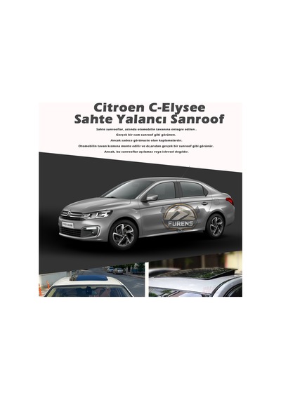 Citroen C-elysee Parlak Siyah Yalancı Çakma Sahte Sunroof