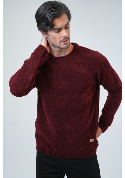 Back And Bond Bordo Regular Fit Bisiklet Yaka Triko Kazak-bordo Bordo