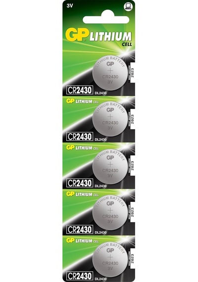 Gp Batteries Cr2430 2430 Boy Lityum Düğme Pil, 3 Volt, 5'li Kart