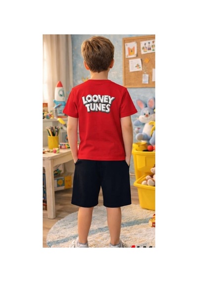 Kidsmadamiko Erkek Çocuk %95 Pamuklu Pamuk-elastan Takım - 1. Kırmızı
