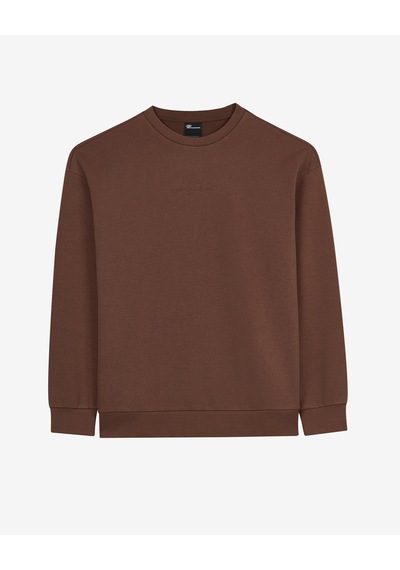 Skechers M Essential Crewneck Sweatshirt Erkek Kahverengi Sweatshirt S2610015-2070