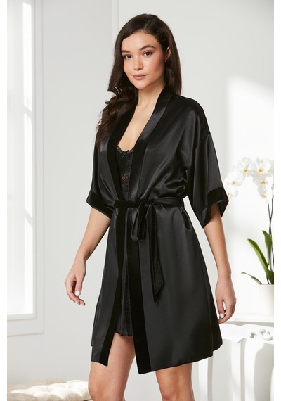 Pierre Cardin Kadife Saten Dantelli Gecelik Ve Sabahlık Takımı 4045 001 Pierre Cardin Kadife Saten Dantelli Gecelik Ve Sabahlık Takımı 4045 001