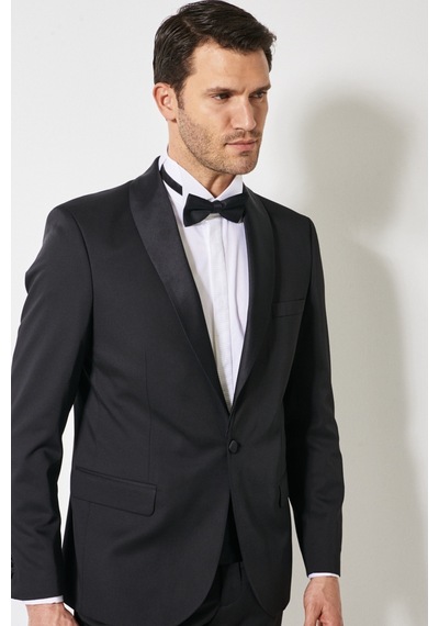 Ac&Co / Altınyıldız Classics Slim Fit Desenli Klasik Smokin Takım Siyah (536380747)