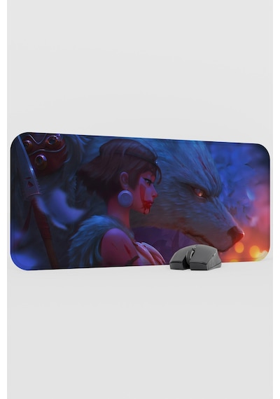 Mononoke Hime Anime V5 - 70x30 Xl Gaming Kauçuk Kaymaz Taban Mouse Pad Fare Altlığı