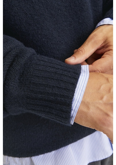 Jack & Jones Erkek Kazak 12215468 Koyu Lacıvert Koyu Lacıvert Koyu Lacivert
