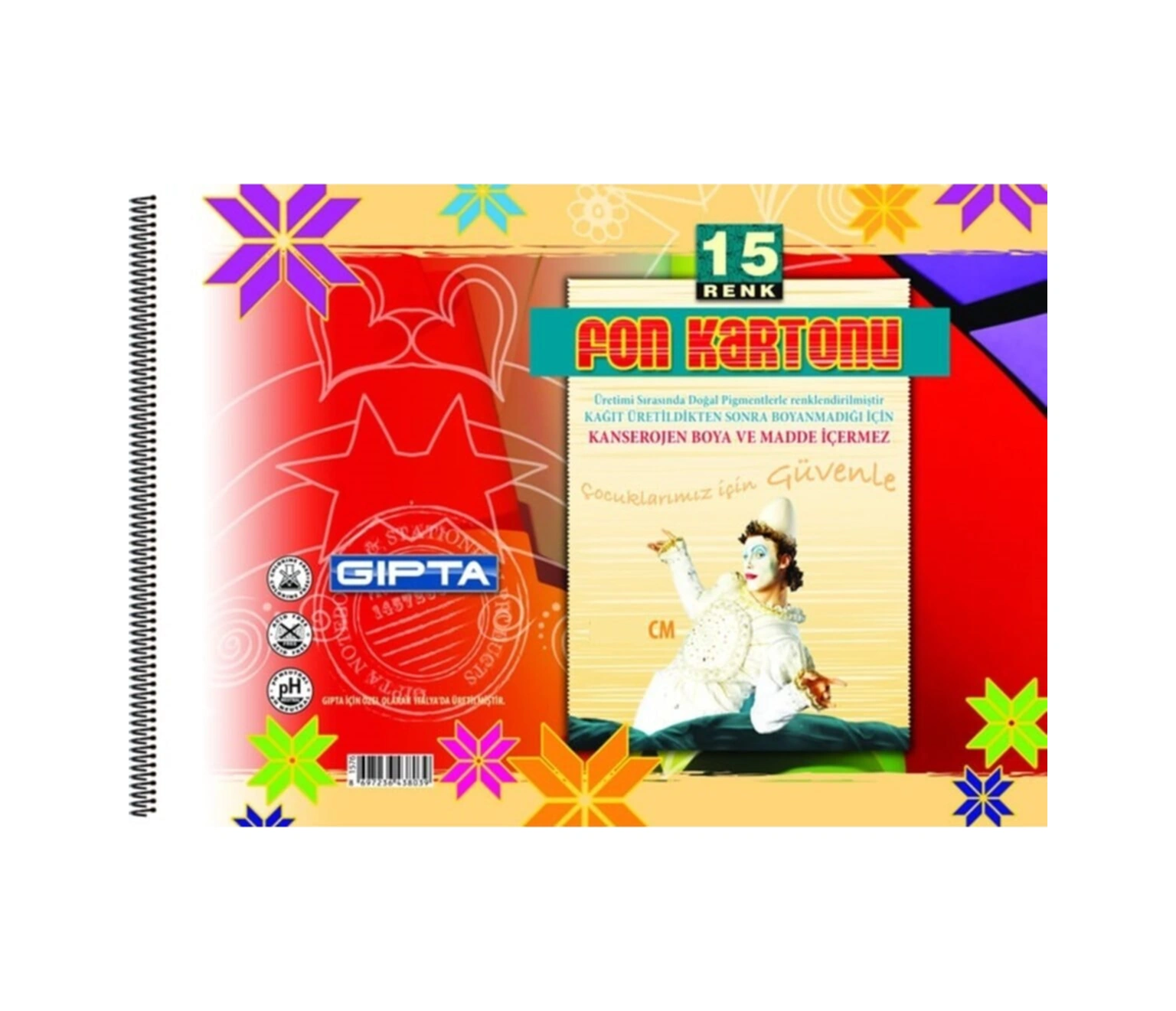 Spiralli Fon Kartonu 35x50cm 15 Renk 4 Lü Paket 1577