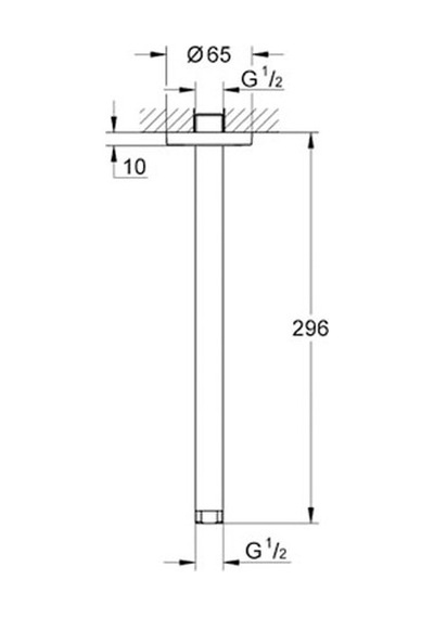Grohe Rainshower Tepe Duşu için Tavan İniş Borusu 292 Mm - 28497