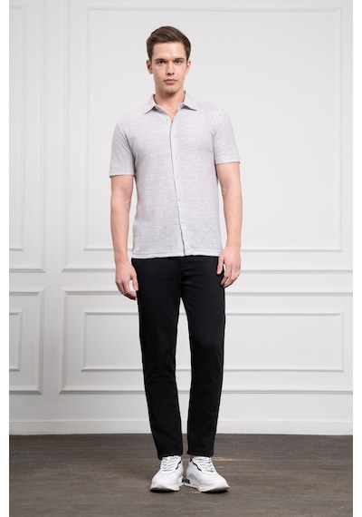 Morven Erkek Gri Trend Apaçi Yaka Dynamic Fit Kısa Kollu Gömlek 25ys004005100 Gri Gri