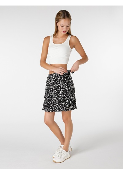 Colin's Colins Regular Fit Çiçekli Mini Siyah Kadın Etek Cl1064078 Siyah