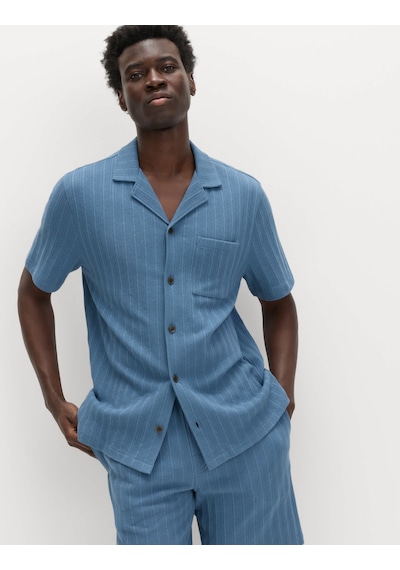 Marks & Spencer Jersey Pijama Üstü T07005230 Mavi