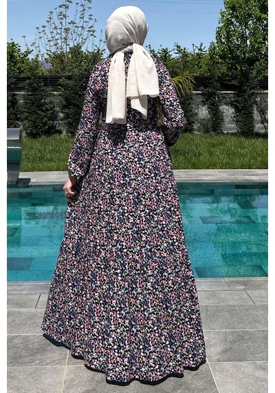 Rabia Şamlı Hale Elbise Siyah Normal