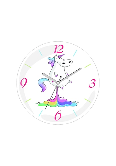 Unicorn Osuruk Çap 30cm Sessiz Akar Bombeli Gerçek Cam Duvar Saati Diğer