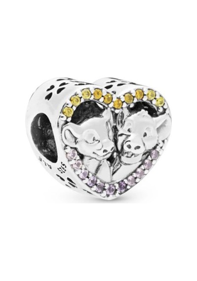 Nur Silver Disney Aslan Kral Simba Ve Nala Kalp Gümüş Charm Nur-bl02011