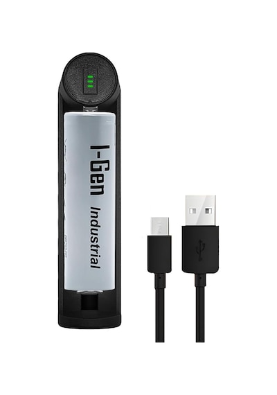 I-gen Batteries G101 2000mah Şarj Edilebilir Pil + Tekli Şarj Cihazı Seti 18x65mm - 3.7 - Düz Kafa
