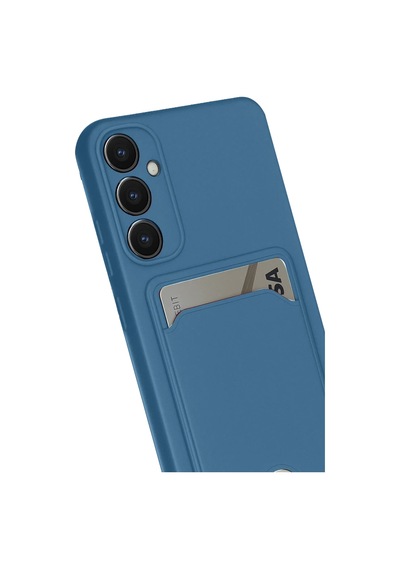 Storeşahin Samsung Uyumlu Galaxy S24 Fe Kılıf Kelvin Kartvizitli Silikon - Mavi Shn0720