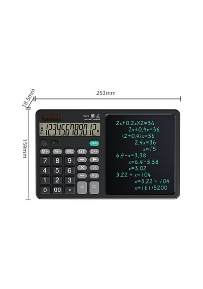 Büyük El Yazma Lcd Not Defteri İle 12 Basamaklı Masaüstü Hesap Makinesi. Ofis, Okul, Ev İçin Güneş Enerjili Stan Genel